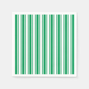 Kelly green and white candy stripes napkin
