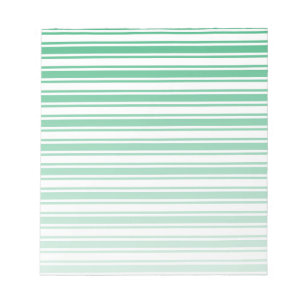 Kelly green and white candy stripes notepad