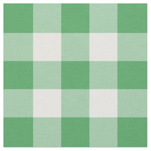 Kelly Green and White Gingham Pattern Fabric