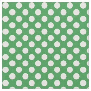 Kelly Green and White Polka Dot Fabric