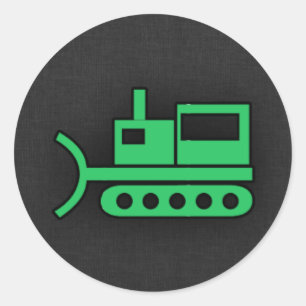 Kelly Green Bulldozer Classic Round Sticker