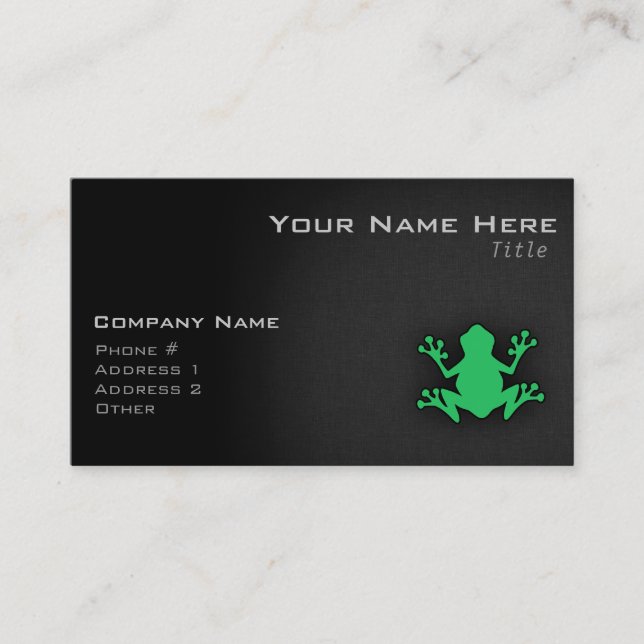Kelly Green Frog Business Card (Front)