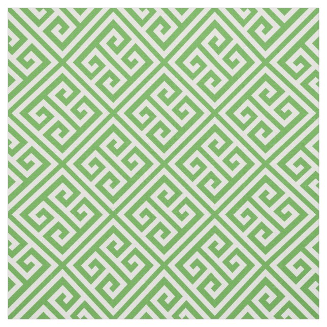 Kelly Green Greek Key Fabric (Swatch)