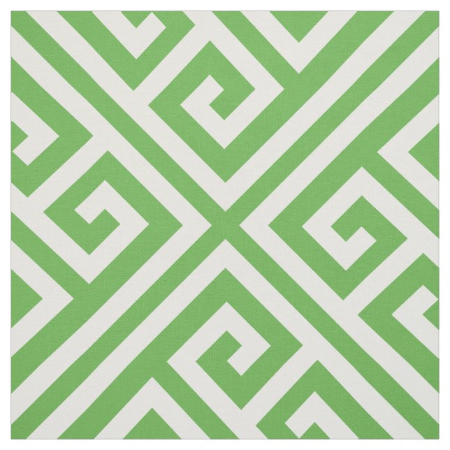 Kelly Green Greek Key Large Scale Fabric (Swatch)