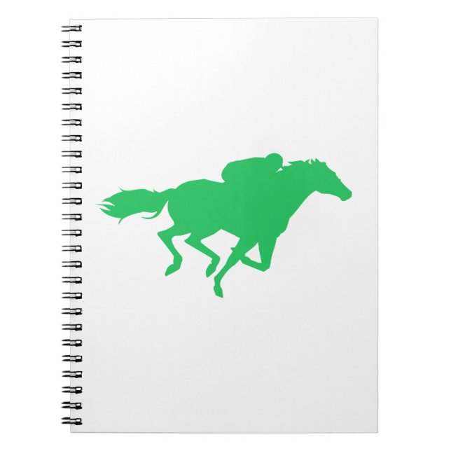 Kelly Green Horse Racing Spiral Notebook (Front)