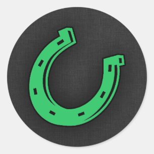 Kelly Green Horseshoe Classic Round Sticker