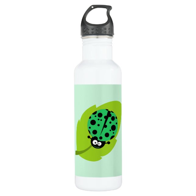 Kelly Green Ladybug 710 Ml Water Bottle (Front)
