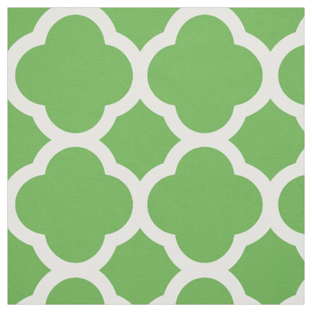 Kelly Green Modern Quatrefoil Large Scale Fabric (Swatch)