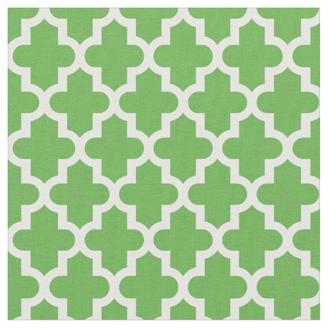 Kelly Green Moroccan Print Fabric (Close Up)