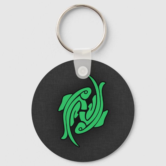 Kelly Green Pisces Key Ring (Front)