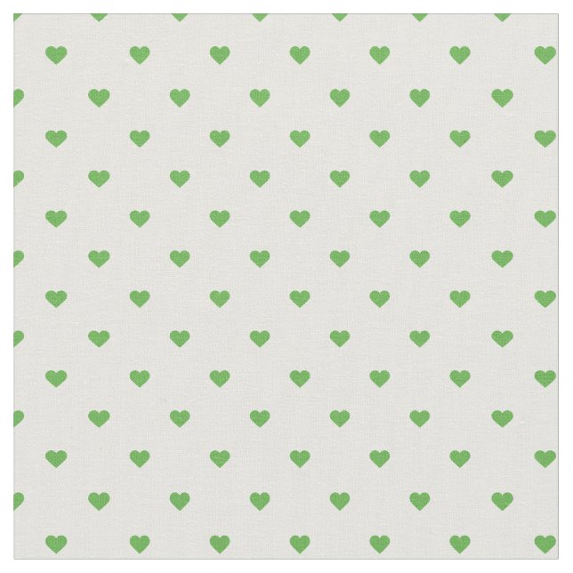 Kelly Green Polka Dot Hearts Fabric (Close Up)