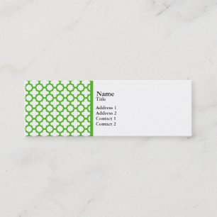 Kelly Green Quatrefoil Pattern Mini Business Card
