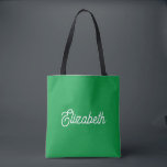 Kelly Green Replace Your Name Or Text Template Tote Bag<br><div class="desc">Replace Your Script Name Text Here Elegant Modern Minimalist Design Typography Template Kelly Green Shopping Shoulder Tote Bag.</div>