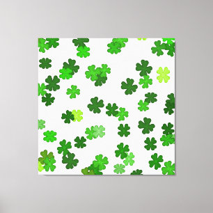 Kelly green “Shamrocks Falling” Canvas Print