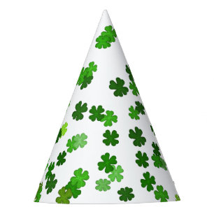 Kelly green “Shamrocks Falling” Party Hat