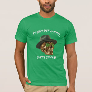 Kelly Green Skull Shamrock St Patrick T-Shirt 