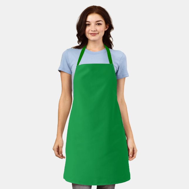 Kelly Green solid colour Apron (Worn)