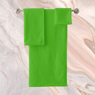 Kelly Green Solid Colour Bath Towel Set
