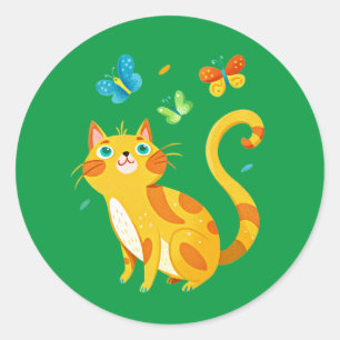 Kelly Green solid colour Classic Round Sticker