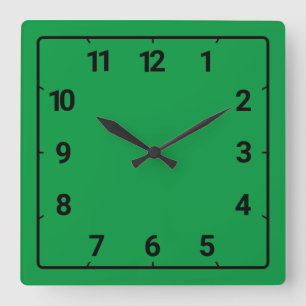Kelly green square wall clock