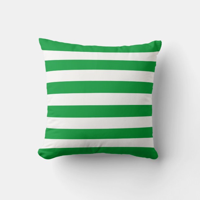 Kelly Green Stripes Pattern Cushion (Front)