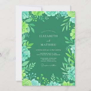 Kelly Green Vivid Summer Wedding Invitation