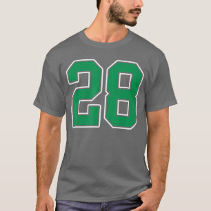 Kelly Green White Number 28 Jersey Player Uniform  T-Shirt