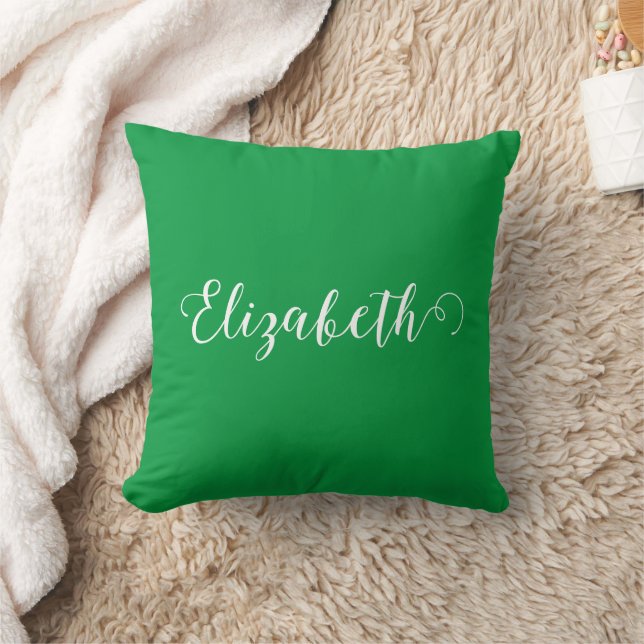 Kelly Green Your Own Name Or Text Modern Cushion (Blanket)
