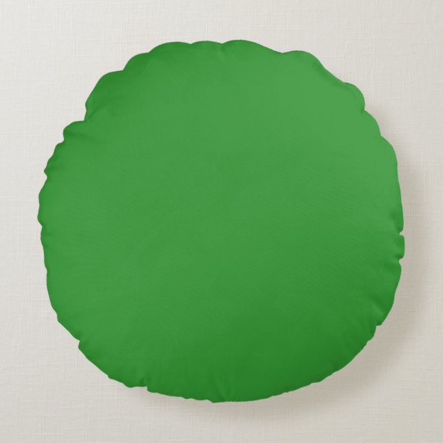 kelly hunter nature Green solid plain colour Custo Round Cushion (Front)