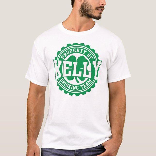 Kelly Irish Drinking Team Bottle Cap T  Shirt (Front)