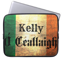 Kelly Irish Surname Flag Laptop Sleee