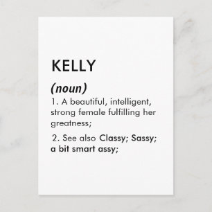 Kelly name, Editable name, Custom name Postcard