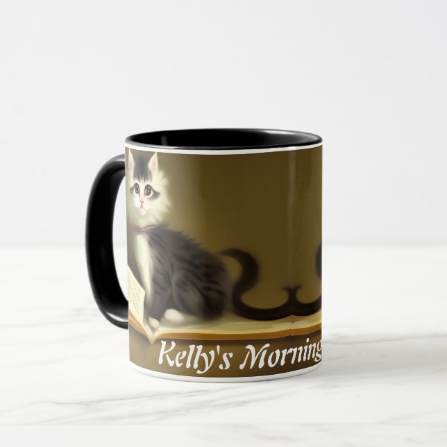 Kelly's Morning Coffee Personalised Customisable Mug (Front Left)