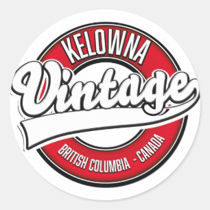 Kelowna British Columbia Canada logo Classic Round Sticker