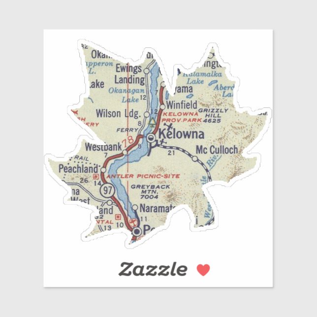 Kelowna Vintage Map (Sheet)