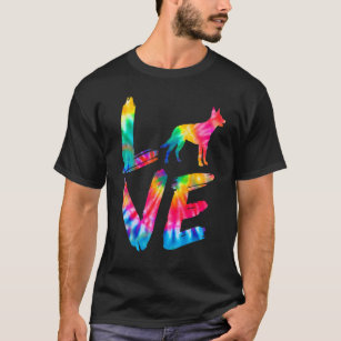 Kelpie Tie Dye Love Dog Mum Dad T-Shirt