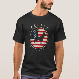 Kelpie Usa Flag 4th July Dog Mum Dad T-Shirt