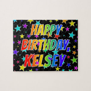 "KELSEY" First Name, Fun "HAPPY BIRTHDAY" Jigsaw Puzzle