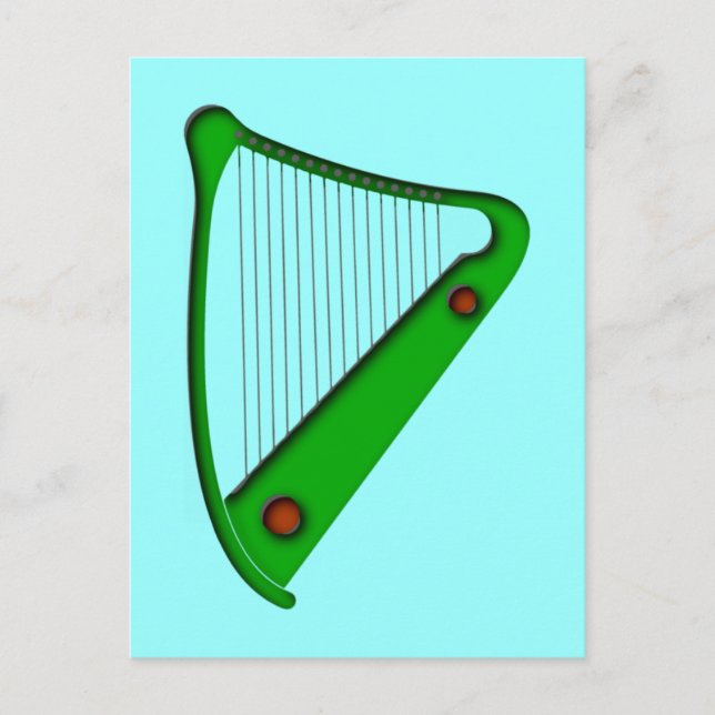 Keltische Harfe celtic harp Postcard (Front)