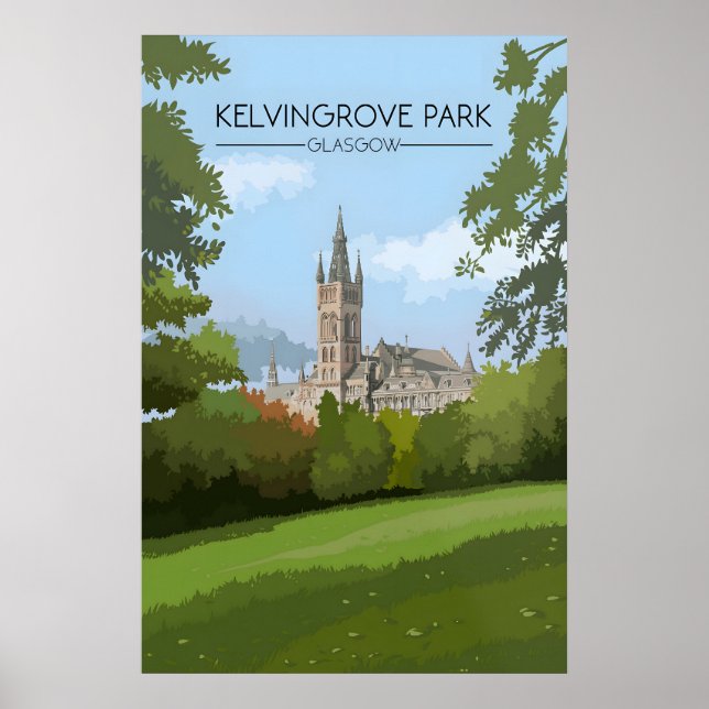 Kelvingrove Park Glasgow Travel Poster (Front)