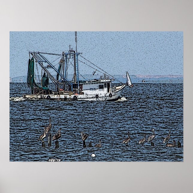 Kemah Fishing Boat poster (Front)