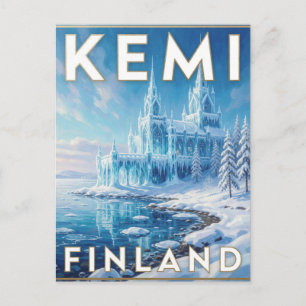 Kemi Finland SnowCastle Arctic Winter Travel Postcard