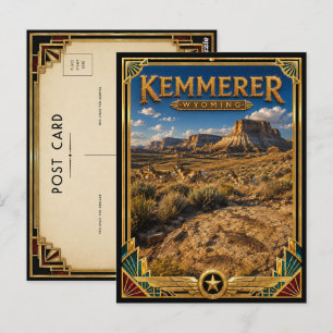 Kemmerer Wyoming Vintage Art Deco Golden Age Postcard