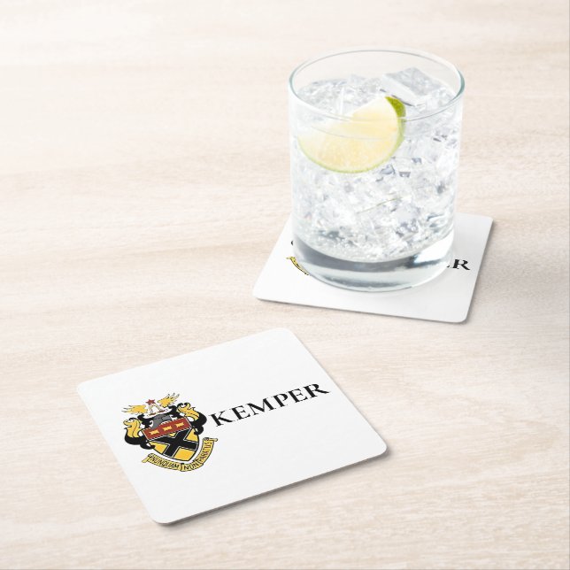 Kemper Military School and College Square Paper Coaster (Insitu)