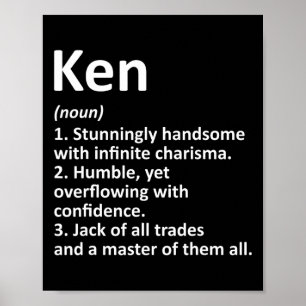 Ken Definition Personalised Name Fun Birthday Gift Poster
