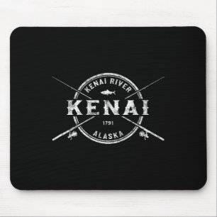 Kenai Ak Vintage Crossed Fishing Rods Mouse Pad
