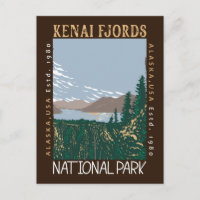 Kenai Fjords National Park Alaska Retro Distressed