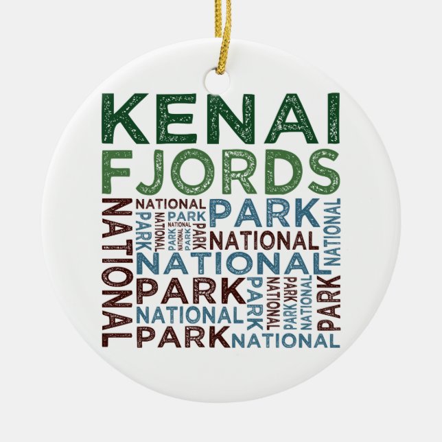 Kenai Fjords National Park Ceramic Tree Decoration (Front)