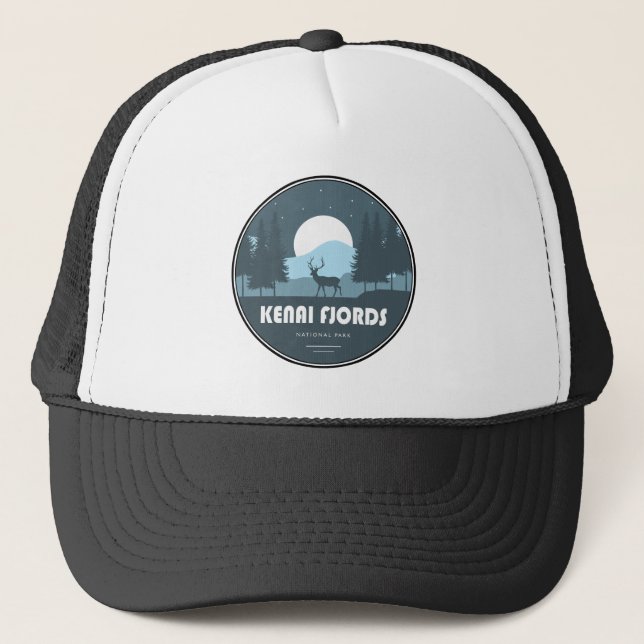 Kenai Fjords National Park Deer Trucker Hat (Front)
