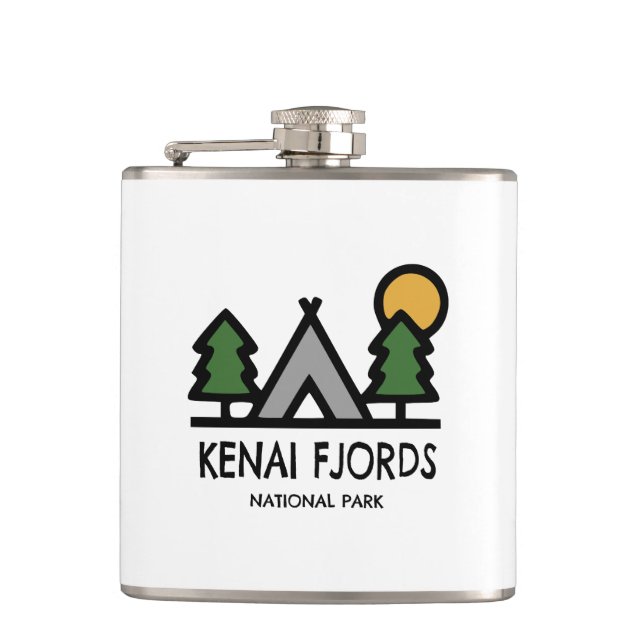 Kenai Fjords National Park Hip Flask (Front)